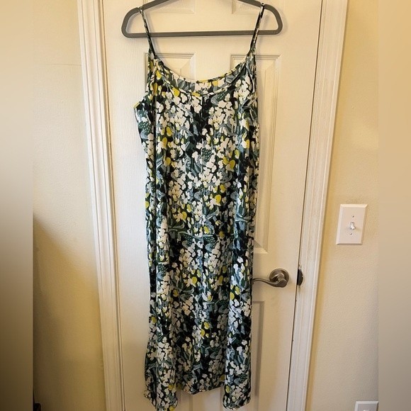 Eloquii Satin Slip Dress Midi Length with Slits | Size: 14 - Picture 3 of 4